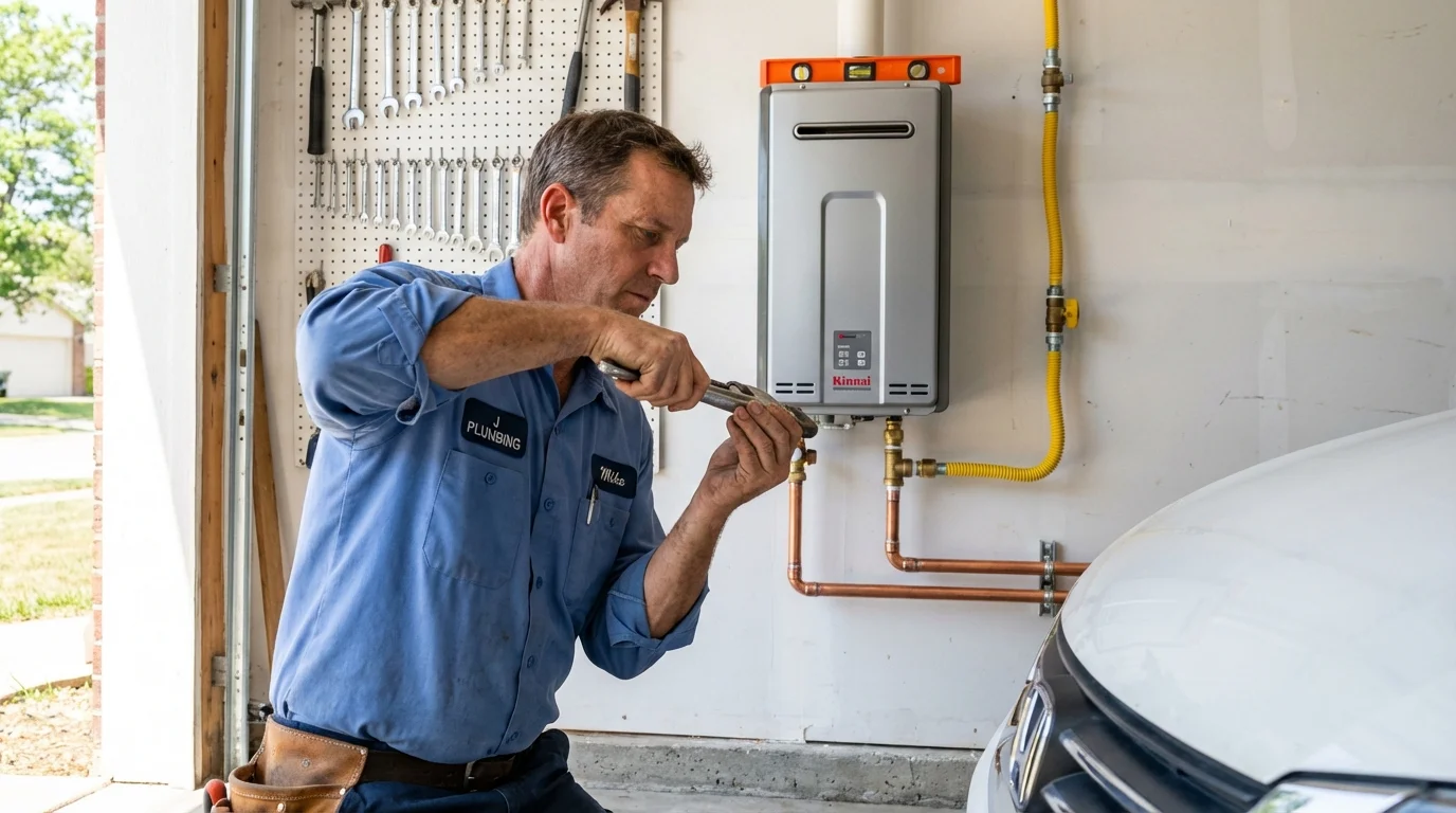Tankless water heater installation by a Johns Plumbing LLC plumber in Grand Rapids